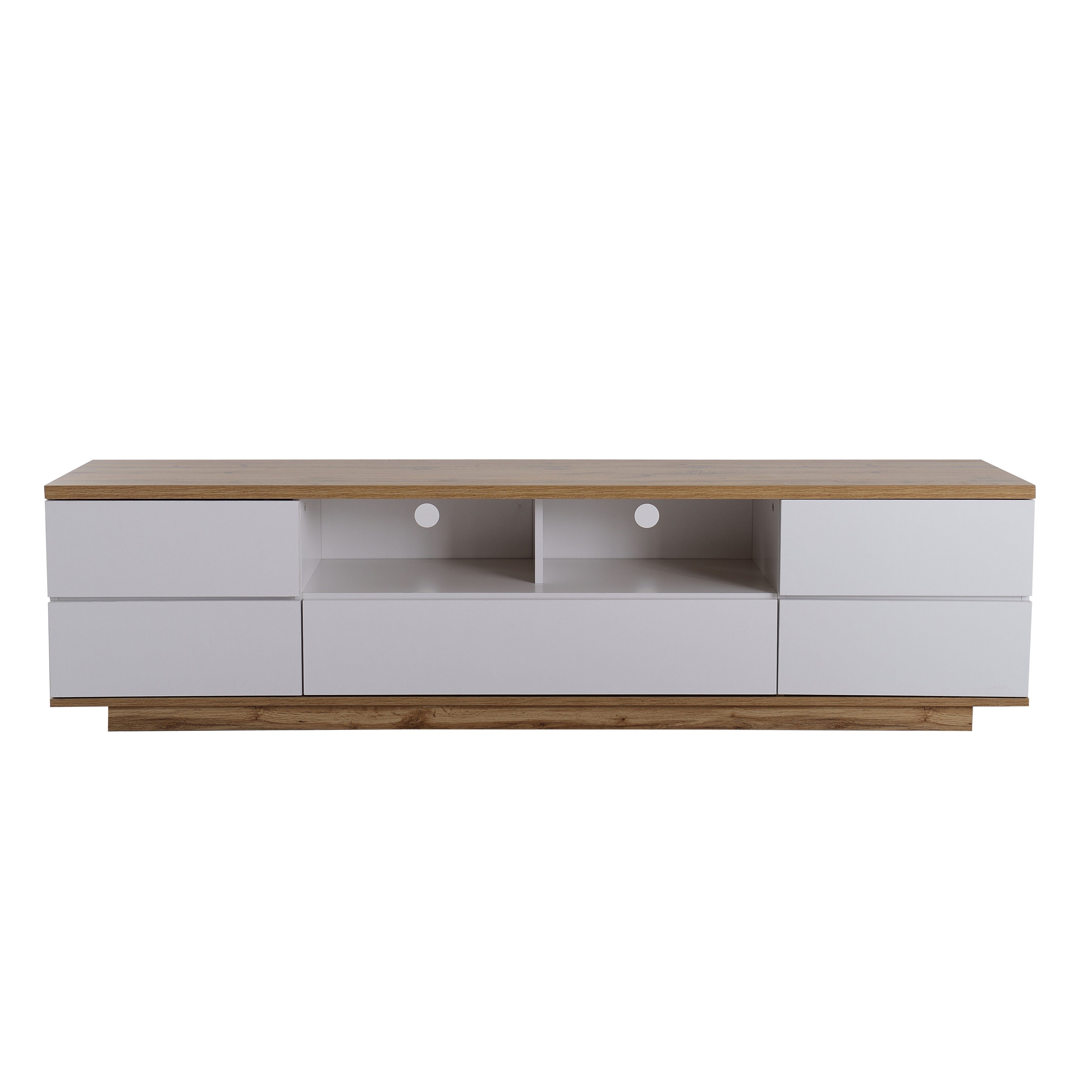 Lowboard, Weiß Hochglanz TV Schrank Fernsehtisch Fernsehschrank, Breite 180cm