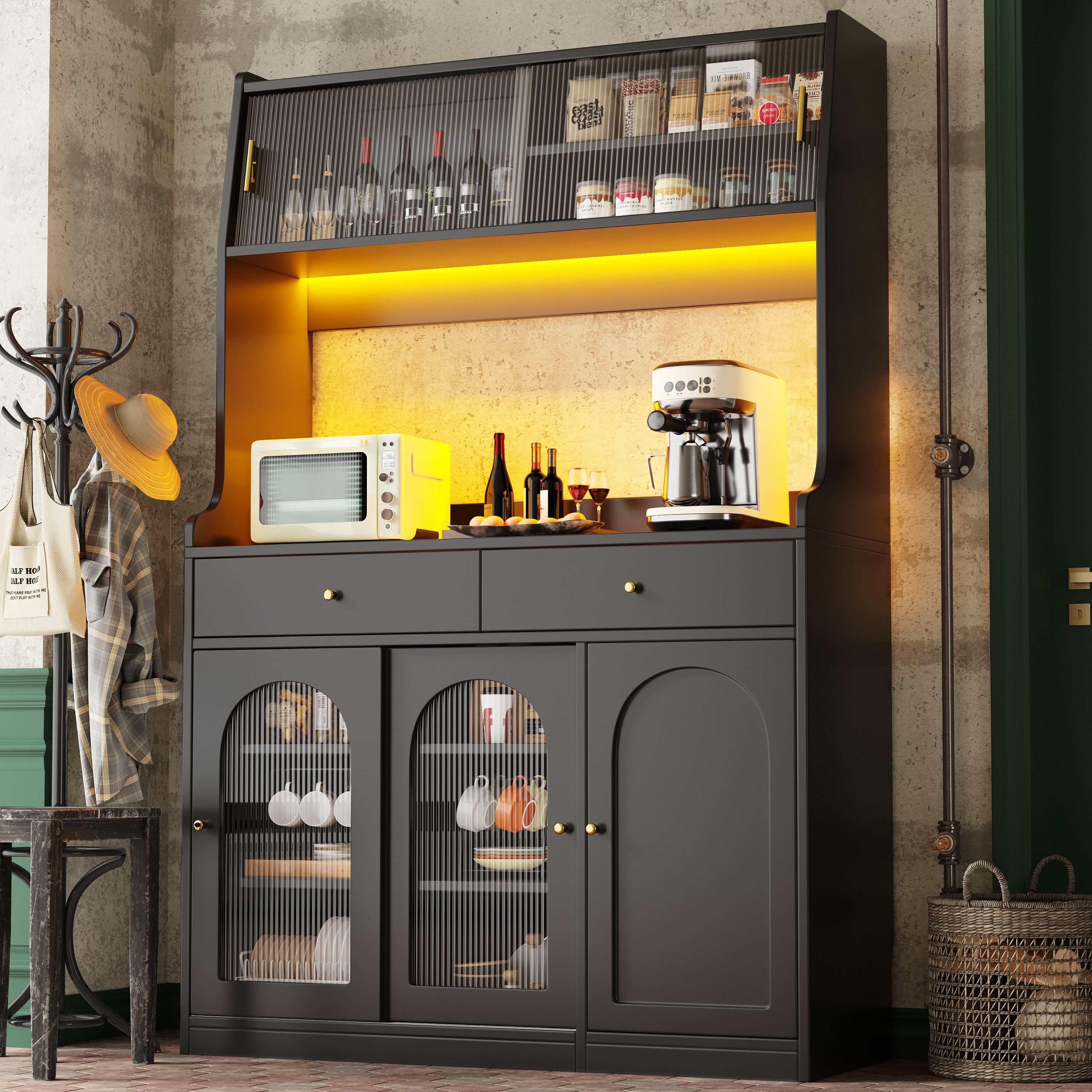 Odikalo Küchenbuffet Küchenschrank Anrichte Hochschrank Buffetschrank günstig online kaufen