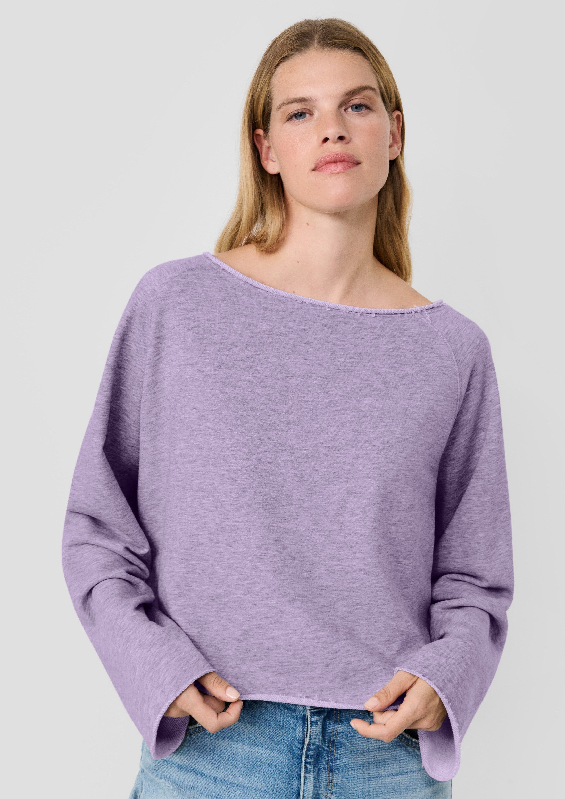 s.Oliver Sweatshirt Sweatshirt s.Oliver x Heidi Klum: Off Shoulder-Sweatshirt mit Logopatch