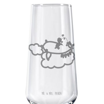 Mr. & Mrs. Panda Sektglas Einhorn Verliebt - Transparent - Geschenk, Unicorn, Einhörner, Liebe, Premium Glas, Stilvolle Gravur