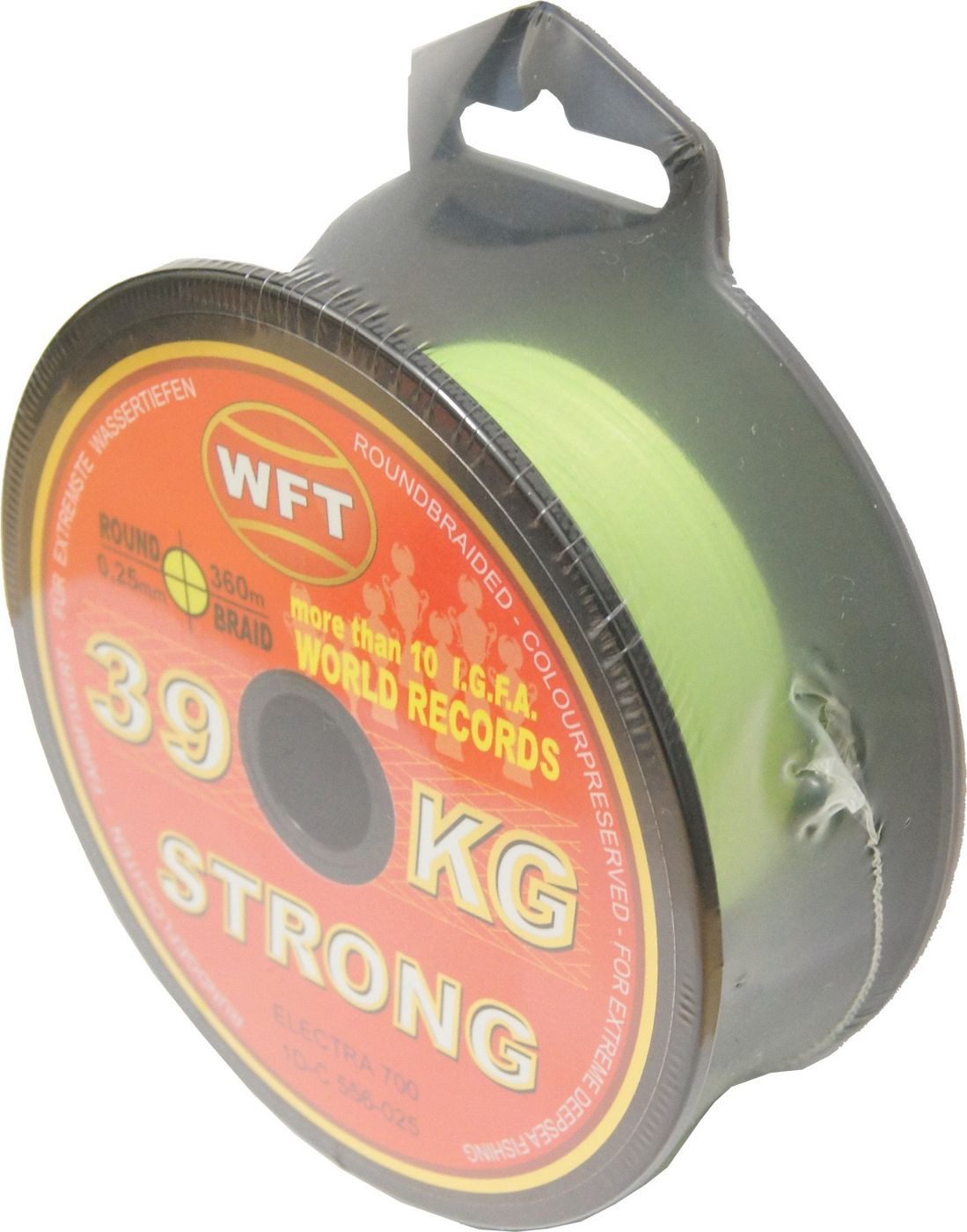 WFT Angelschnur WFT KG STRONG EXACT geflochtene Schnur 360m 0,25mm 39kg, (360-St)