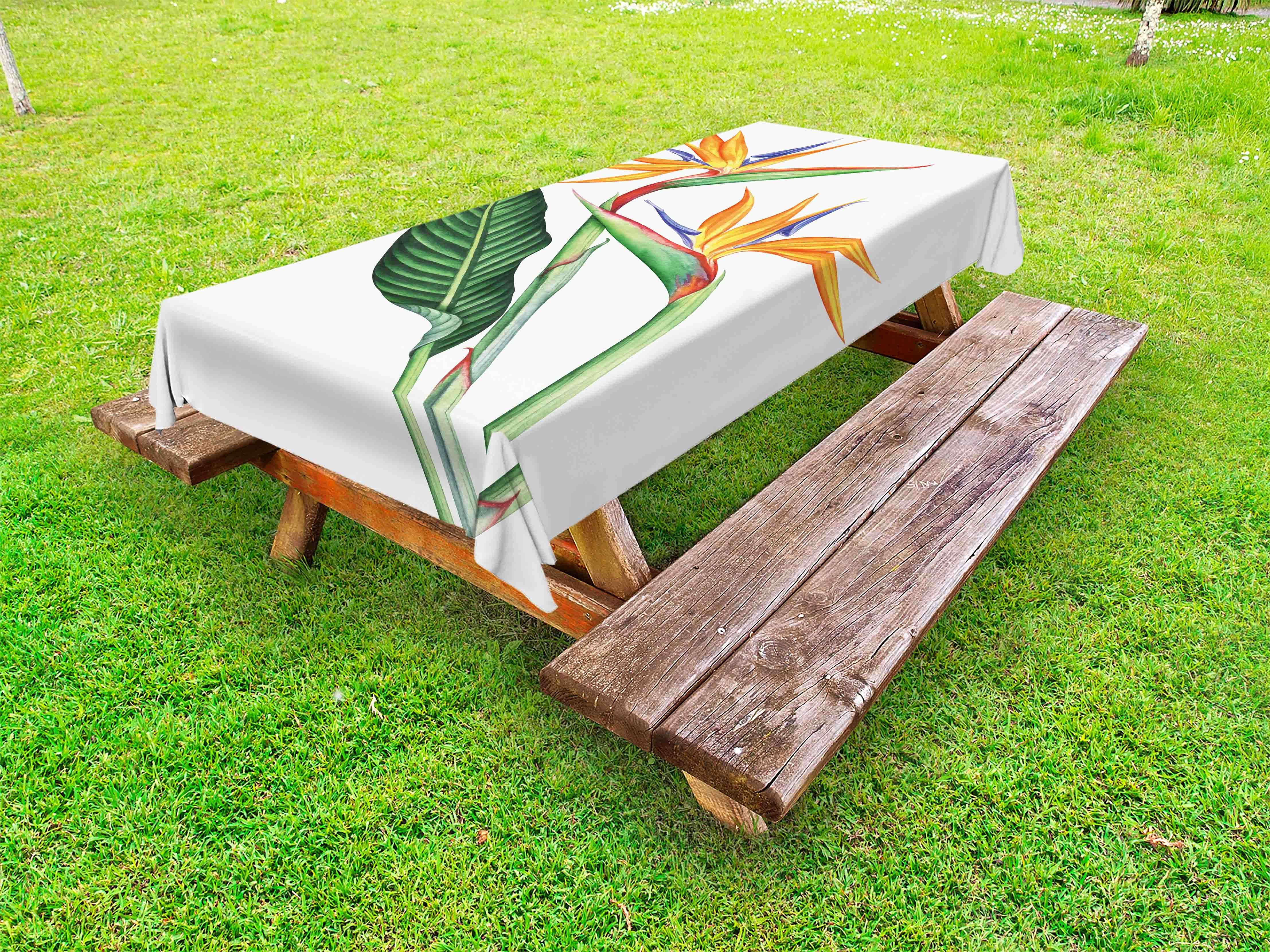 Abakuhaus Tischdecke dekorative waschbare Picknick-Tischdecke, Hawaii-Farben Paradiesvogel