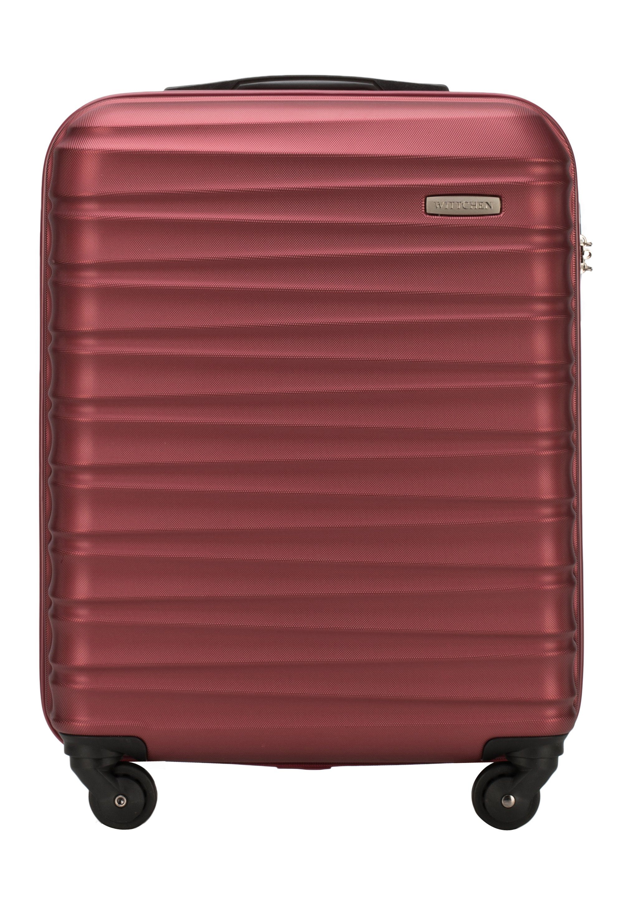 Hardcase, vier LINE, Spinnerräder, Wittchen 4 Rollen, Zahlenschloss dark Teleskopgriff, Trolley red GROOVE