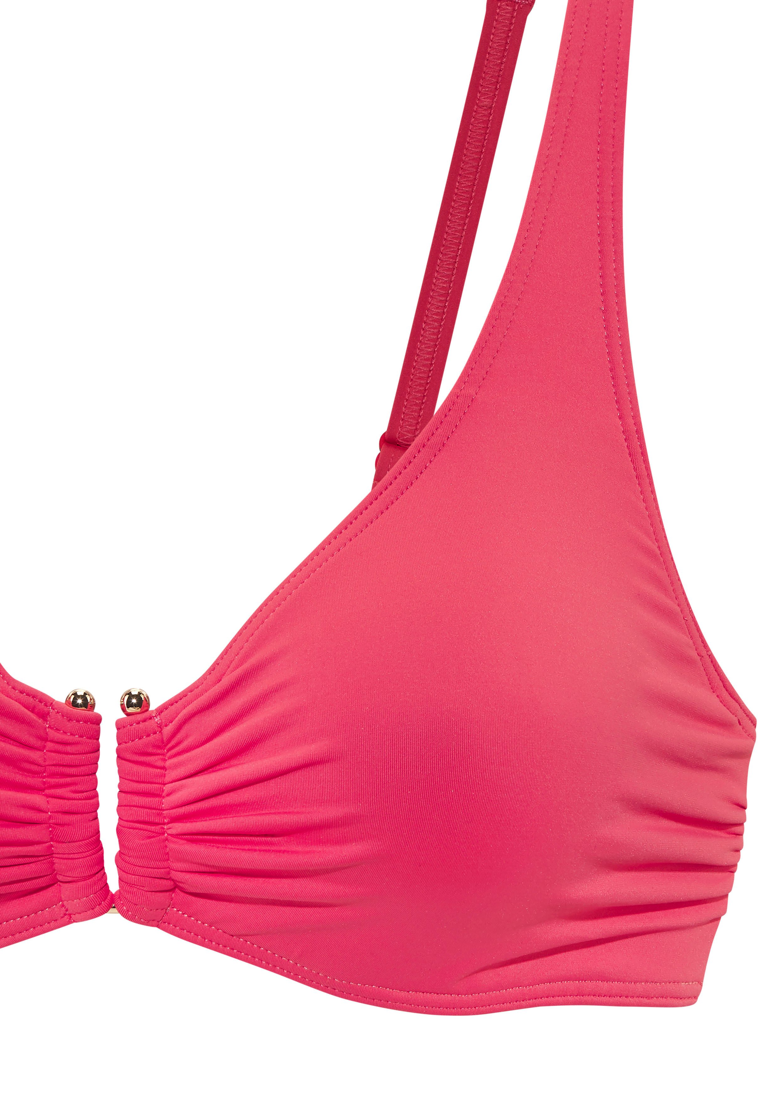 LASCANA Bügel-Bikini-Top Italy, mit goldfarbigen Accessoire günstig online kaufen