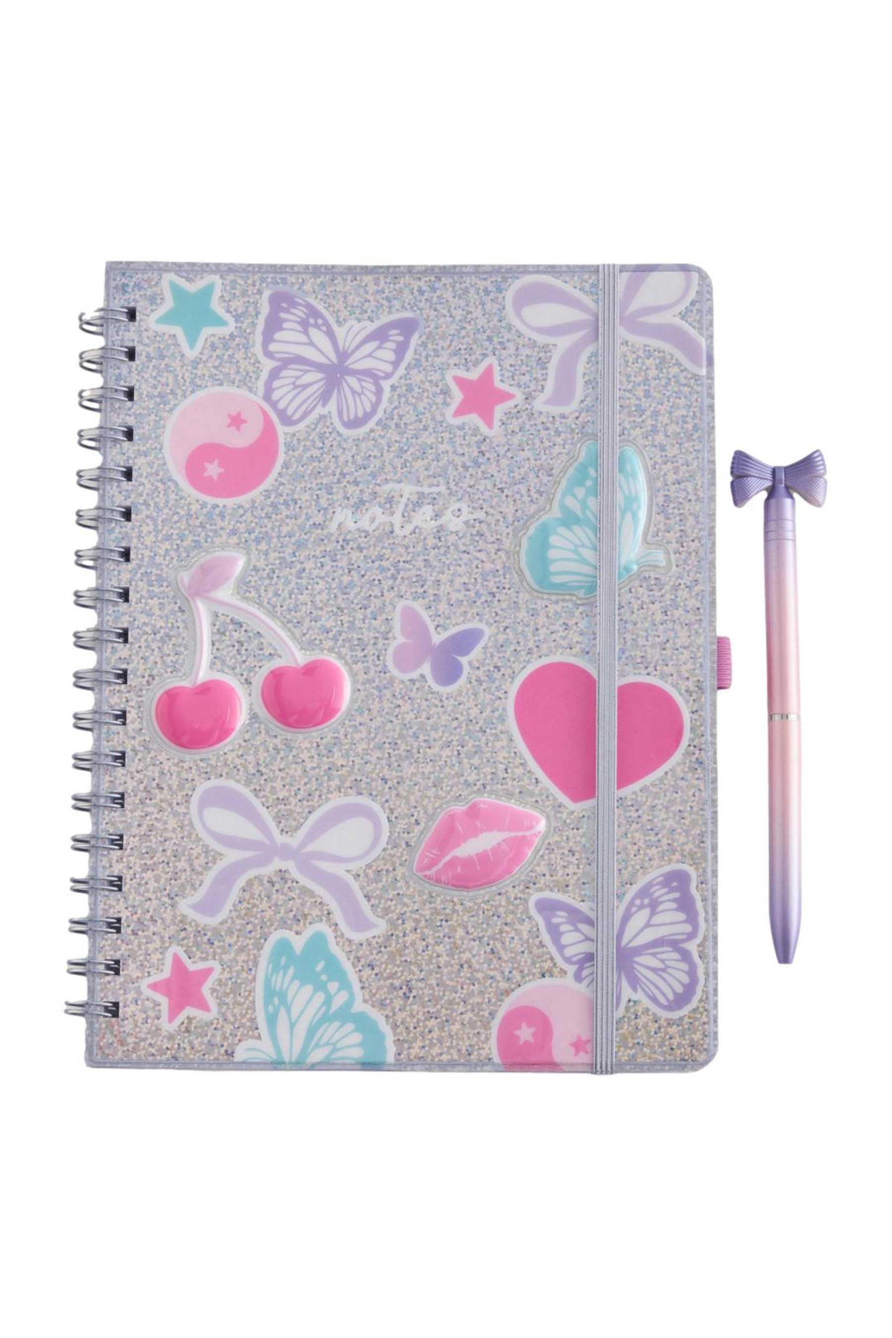 Next Notizbuch B5-Notizbuch mit Linien und Stift, Pop Icons