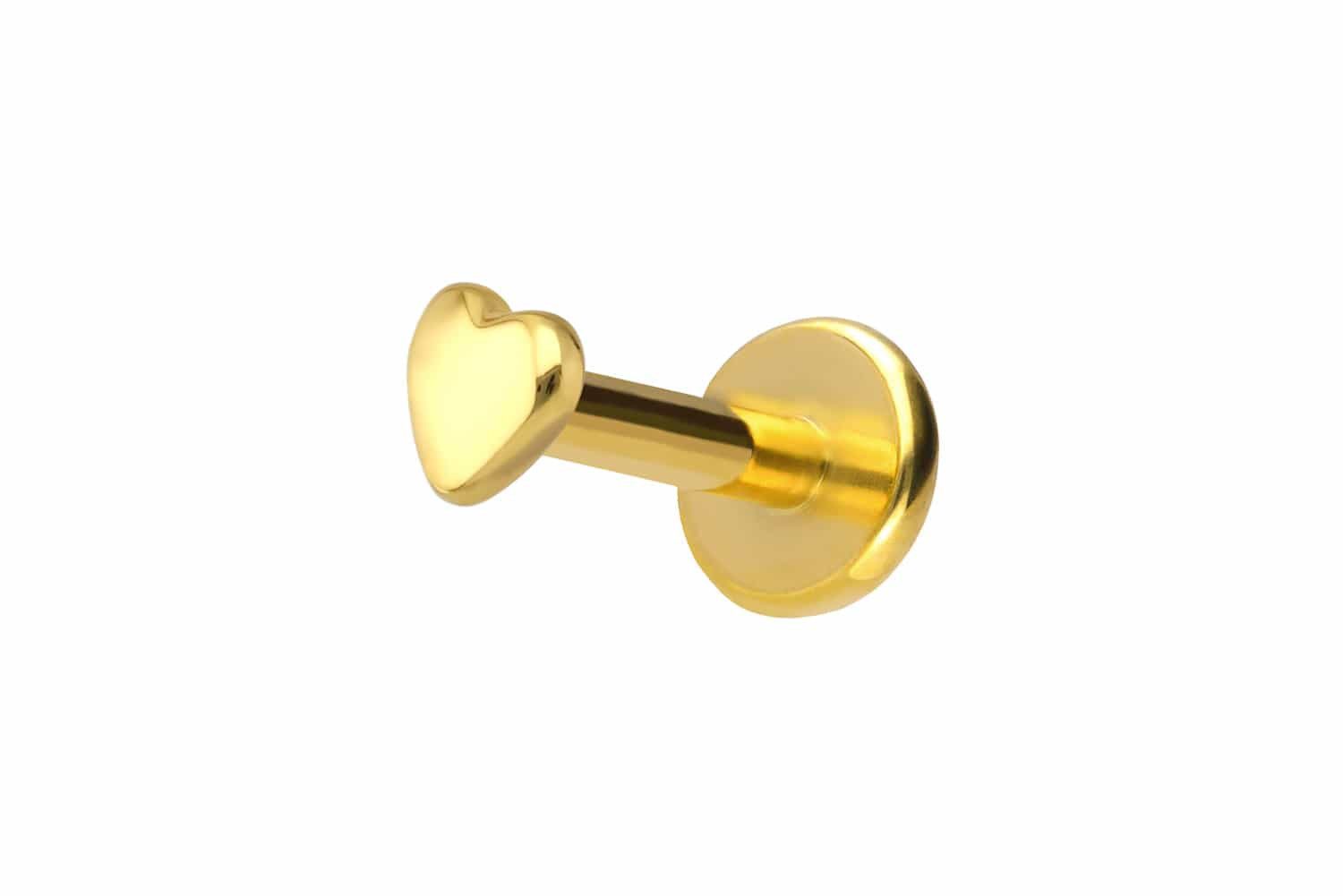 PIERCINGLINE Piercing-Set Titan Labret mit Innengewinde + 925er Silber Aufsatz HERZ (Labrets, 1-tlg)