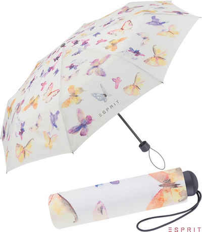 Esprit Langregenschirm Damen-Regenschirm Mini - Butterfly Dance, sehr-leicht-und-klein