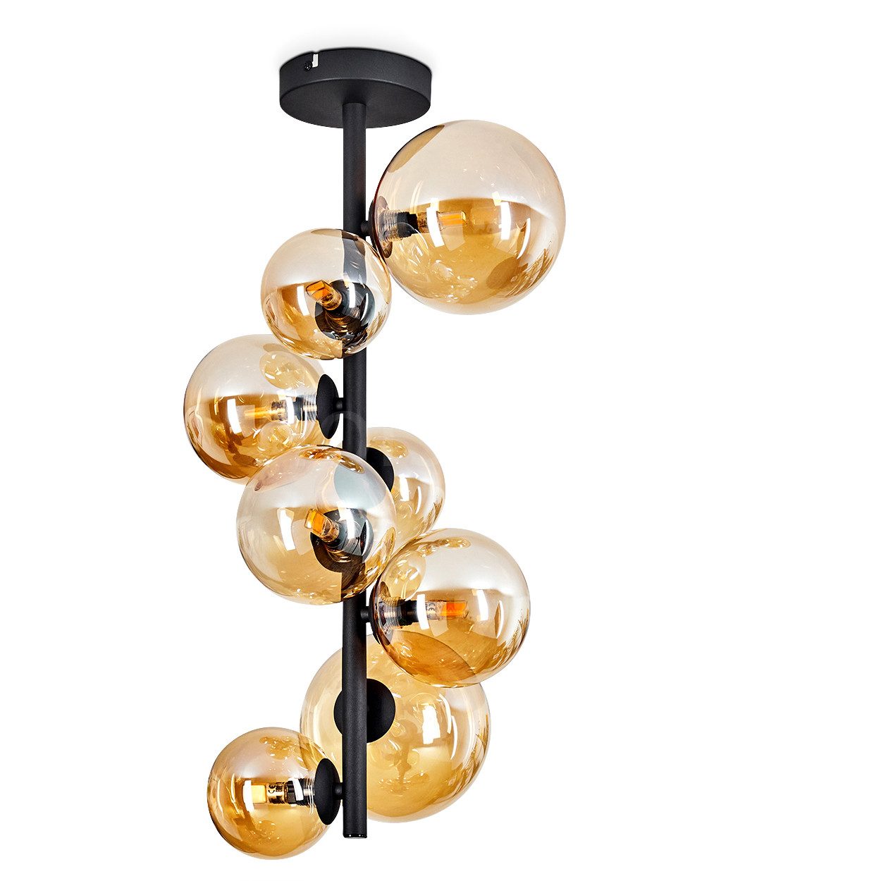 hofstein Deckenleuchte Deckenlampe aus Metall/Glas in günstig online kaufen