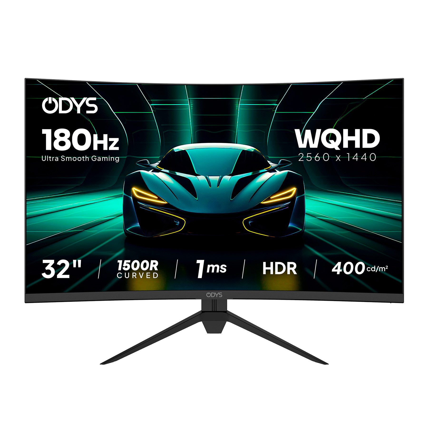 Odys XP32 PRO-X LED-Monitor (80 cm/32 ", 2.560 x 1.440 px, WQHD, 1 ms Reaktionszeit, 180 Hz, LED, 32" Curved WQHD Gaming Monitor, 180 Hz, 1 ms, 121 % sRGB)