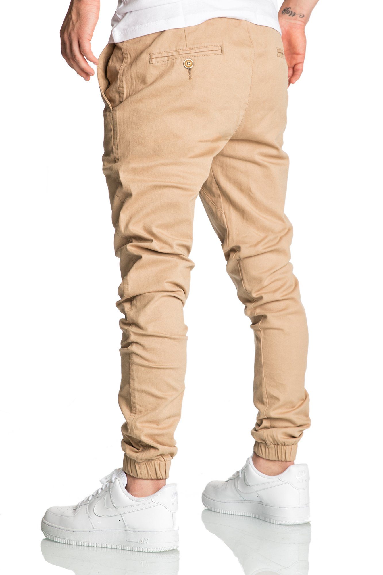 Kontrast Basic Chino mit Jogger REPUBLIX RICK Chinohose Hose Beige Herren