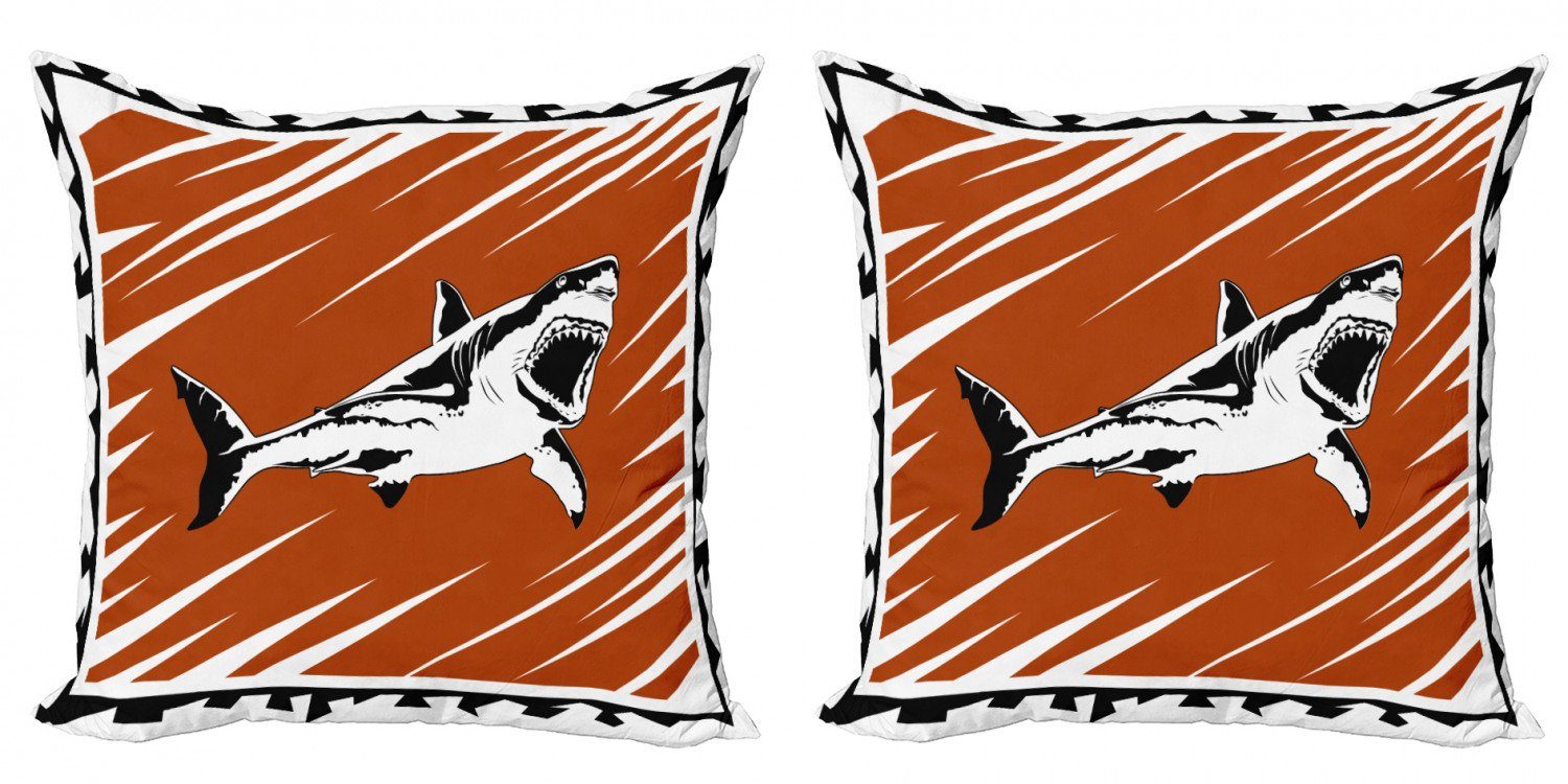 Kissenbezüge Modern Accent Abakuhaus Hai Doppelseitiger (2 Stück), Killer Ozean Digitaldruck, Creature