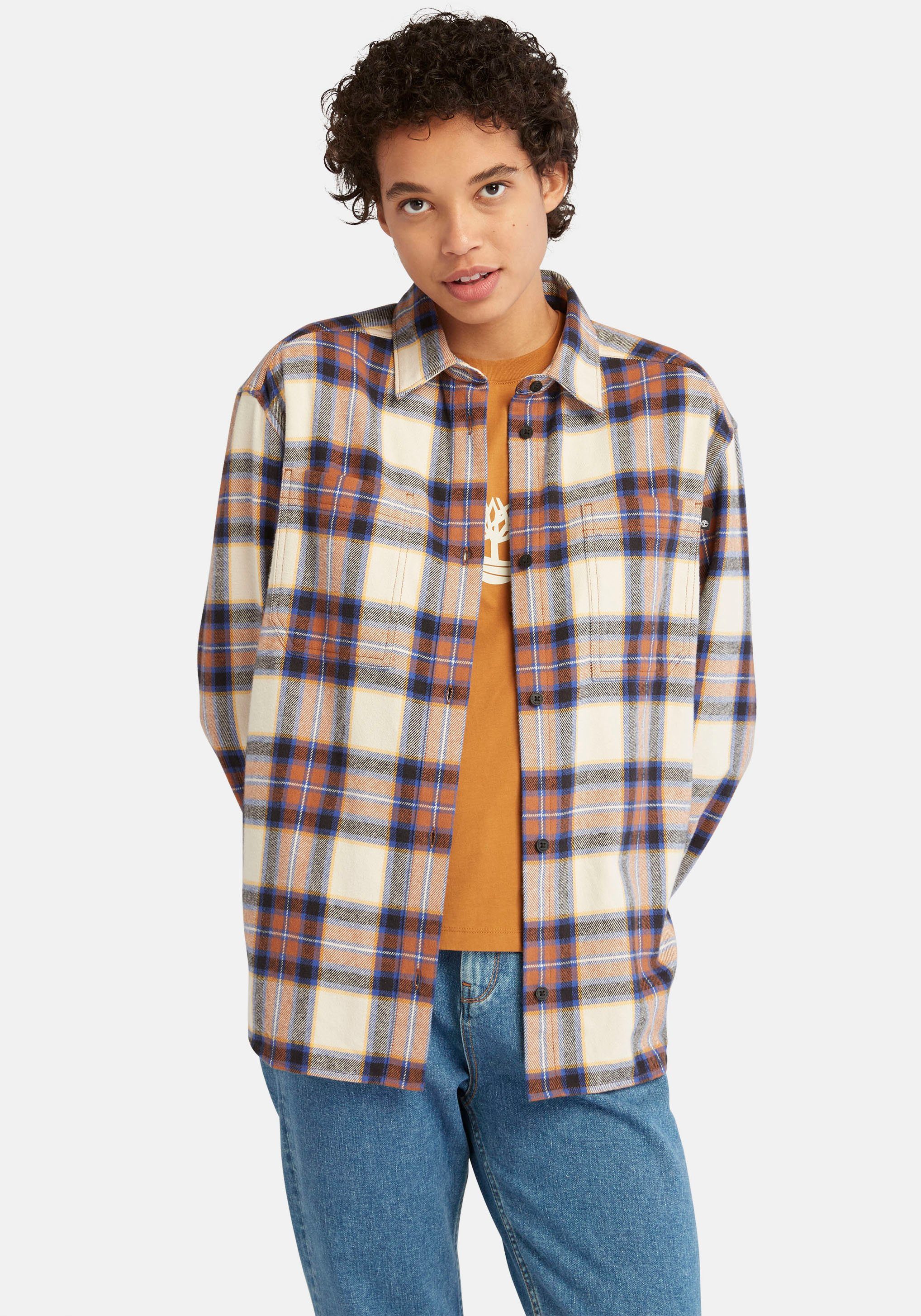 Timberland Karohemd Flannel Overshirt mit einer Brusttasche