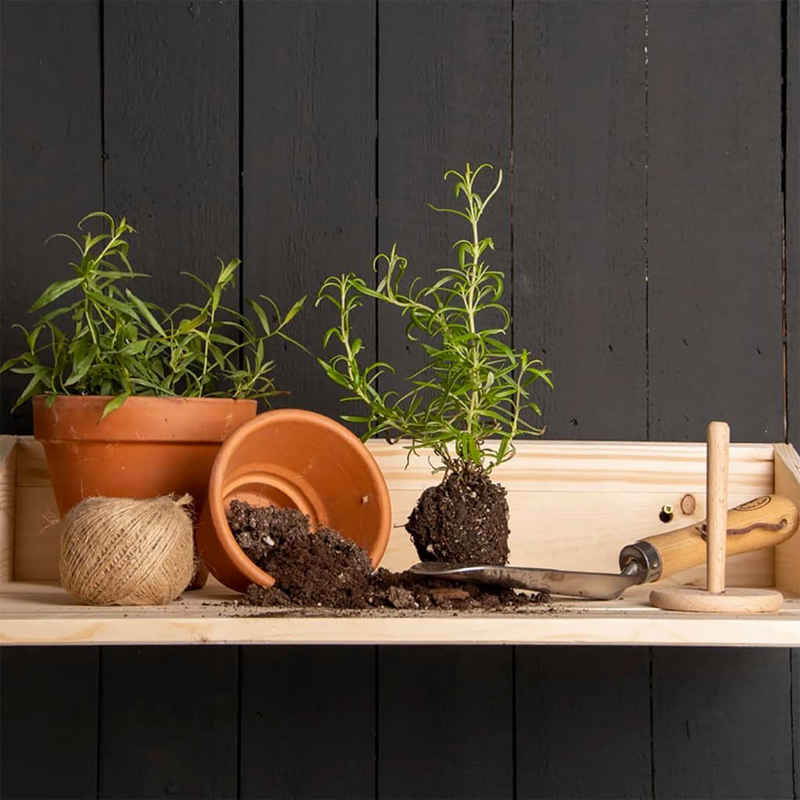 esschert design Gartentisch Wandbar mit Klappbarer Ablage S Natur (1-St)