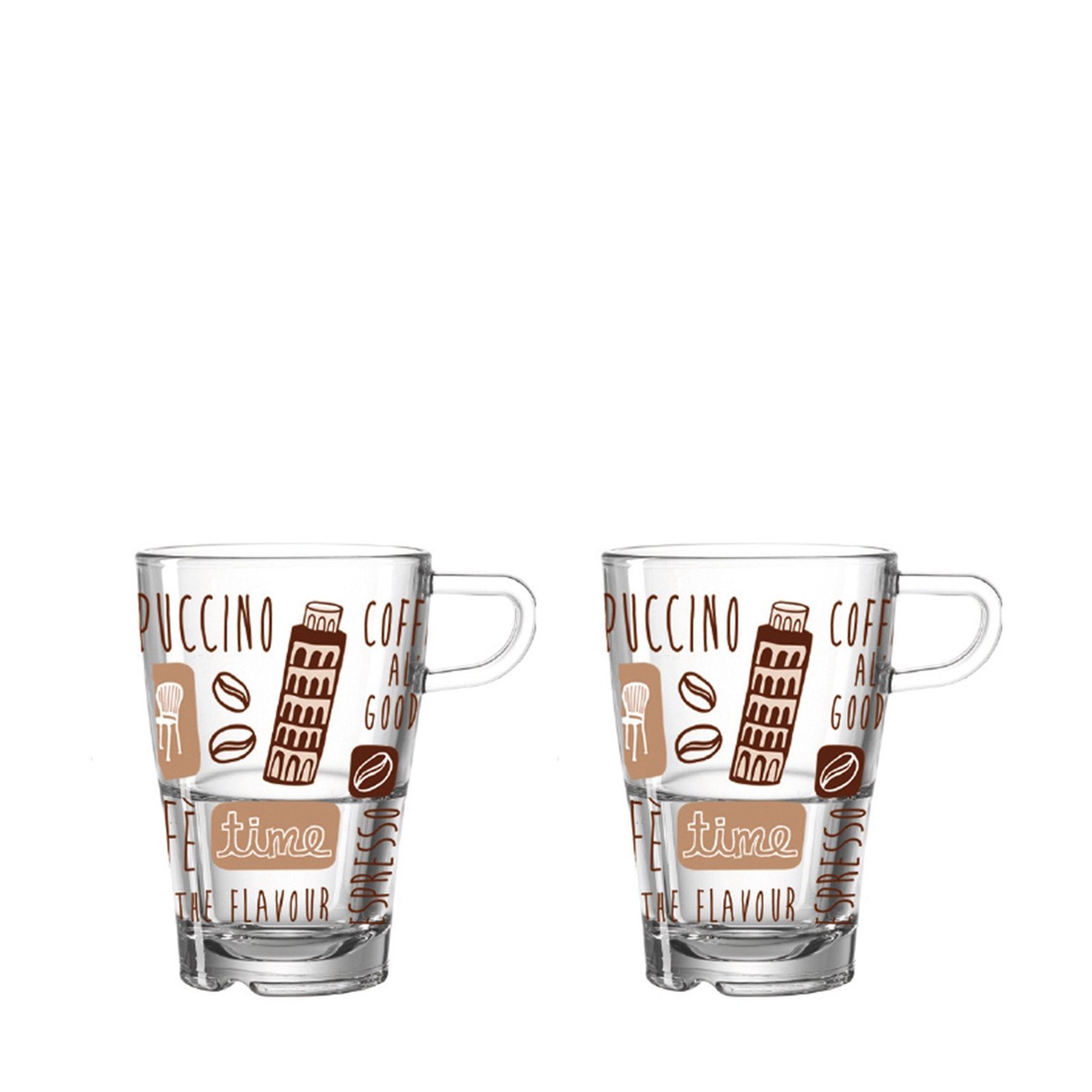 LEONARDO Latte-Macchiato-Glas Macchiato Becher 2er-Set La Vita, 2-tlg., Glas