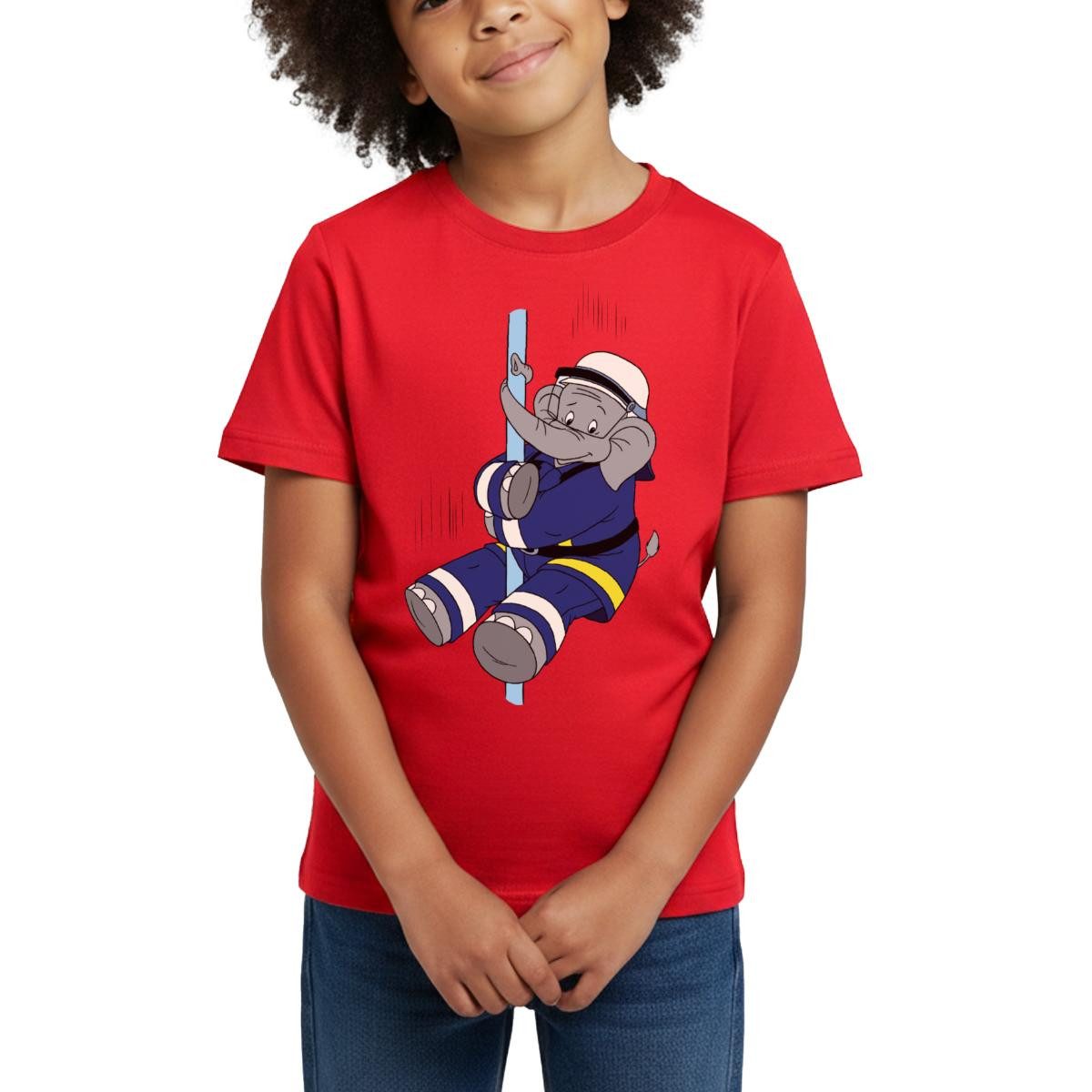Spreadshirt T-Shirt Benjamin Blümchen Beni Der Feuerwehrmann Kinder T-Shirt (1-tlg)