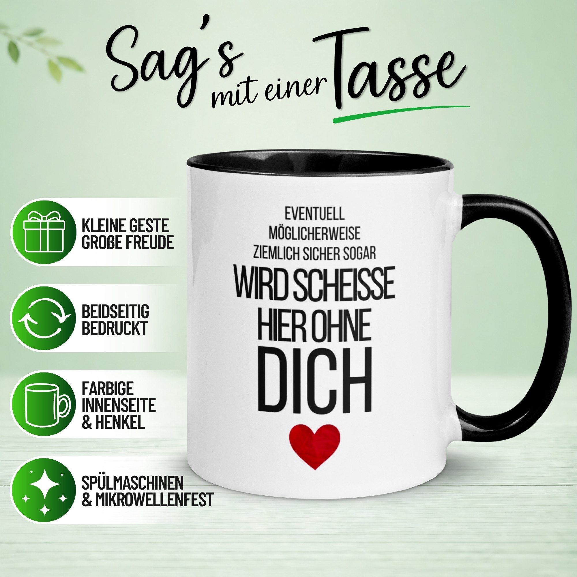 Momentals Tasse Abschied – „Wird scheiße hier ohne dich“ – Abschiedsgeschenk Kollegen, Gratis Versand · Links-&Rechtshänder · Spülmaschinenfest – Bild 2 von 5