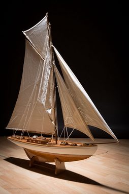 Aubaho Modellboot Modellschiff Segelyacht Yacht Holz Schiff Boot Segelschiff 135cm kein