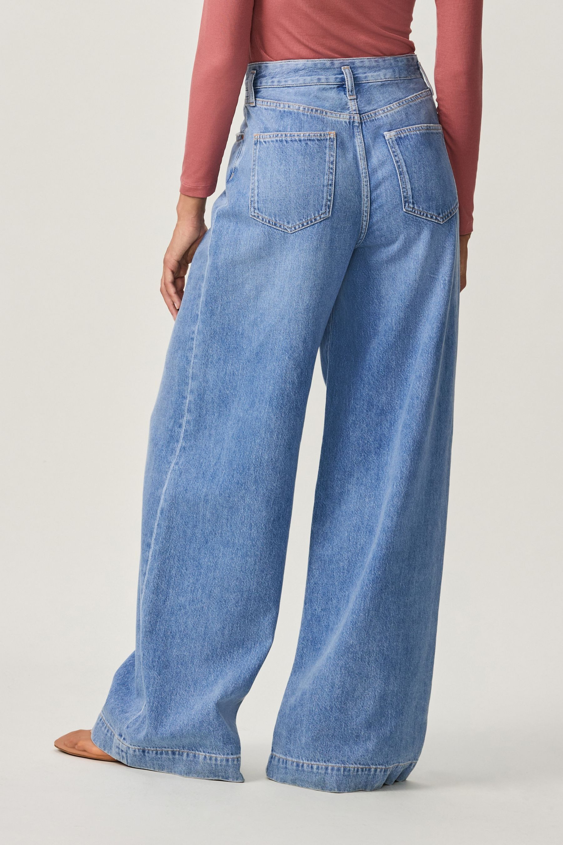 Next Weite Jeans Weite Palazzo-Jeans 100 % Baumwolle - Kurzgröße (1-tlg) günstig online kaufen