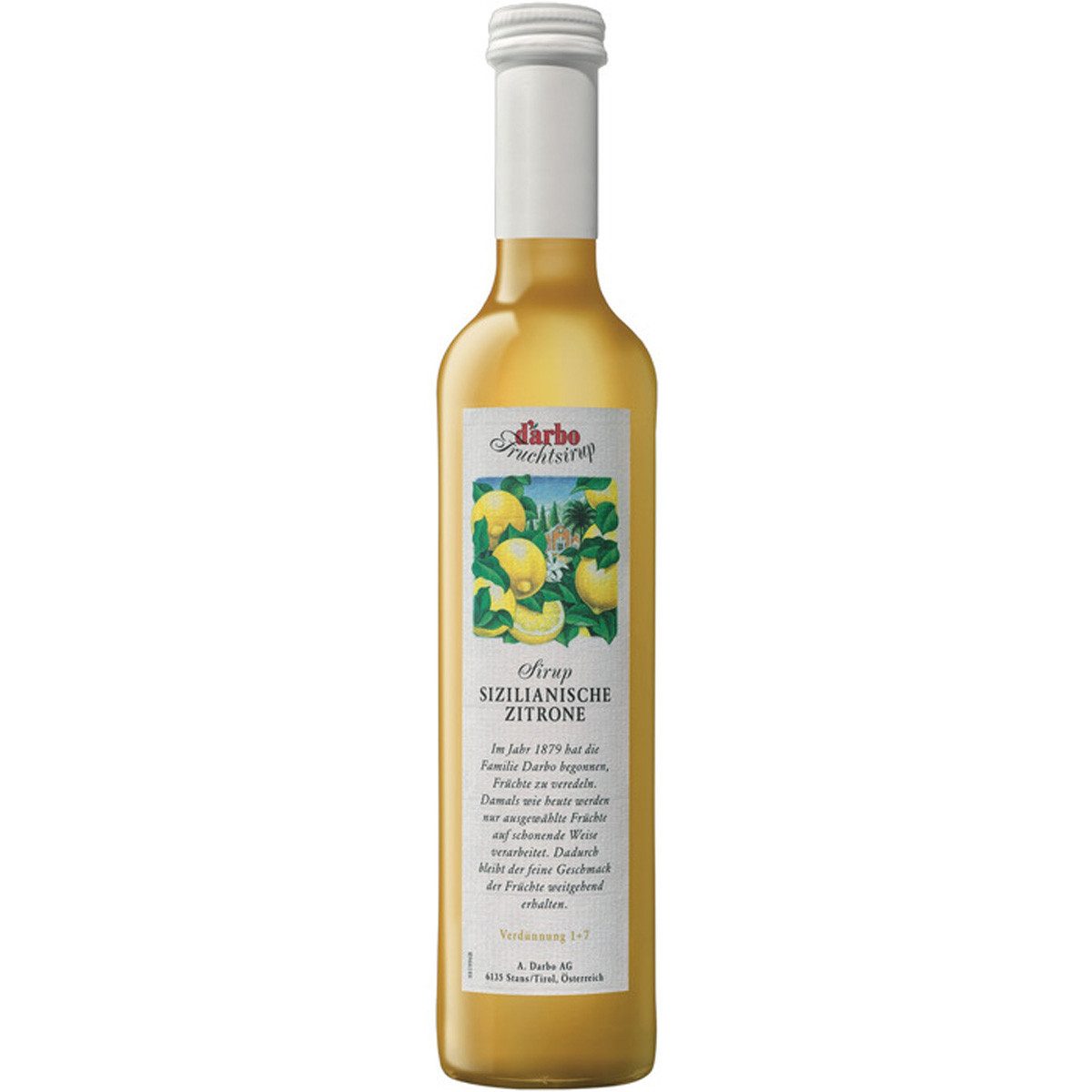 darbo Getränke-Sirup, Darbo Sizilianische Zitrone Sirup zum mischen mit Soda 500ml