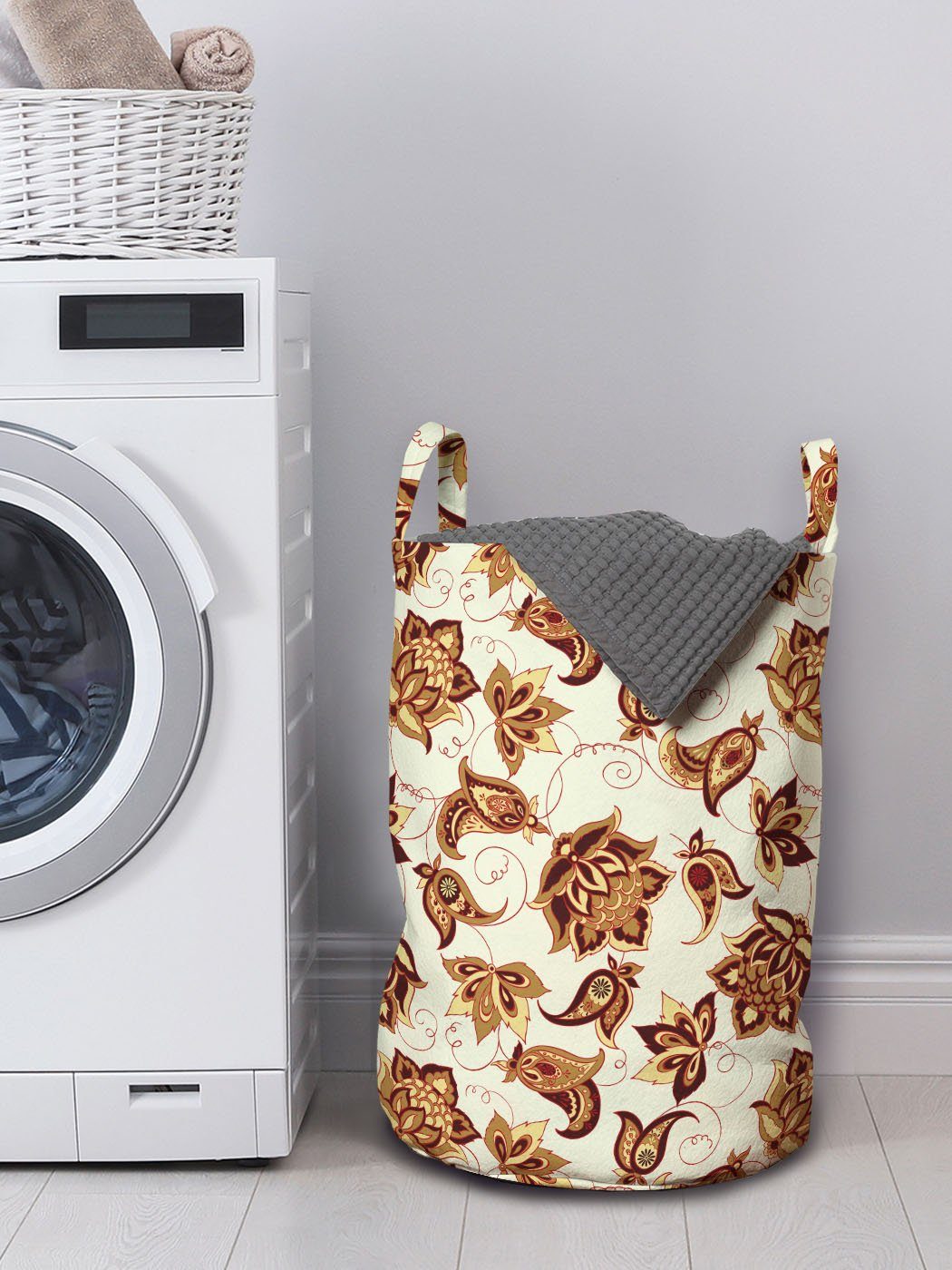 Abakuhaus Wäschesäckchen Wäschekorb mit Paisley für Kordelzugverschluss Motiv Griffen Waschsalons