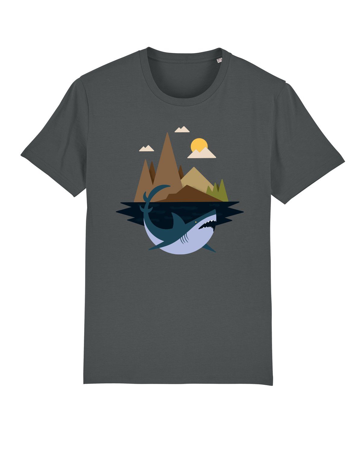 Island wat? (1-tlg) Apparel Print-Shirt antrazit Shark