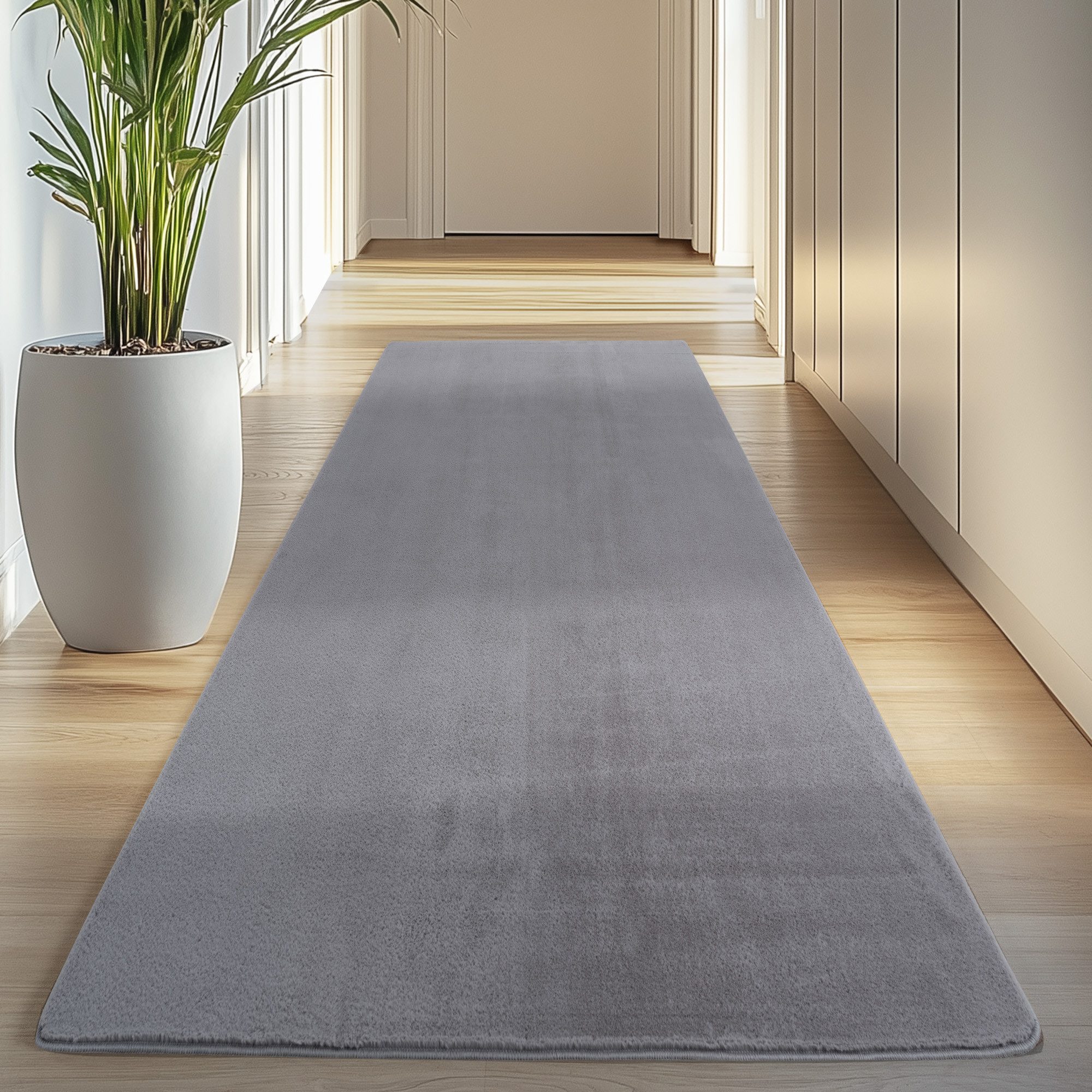 Carpettex Veloursteppich Unicolor - Einfarbig, Läufer, Höhe: 11 mm, Perfekt geeignet für Wohnzimmer, Schlafzimmer,Küche,Kinderzimmer