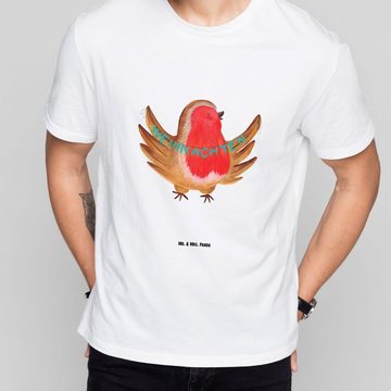 Mr. & Mrs. Panda T-Shirt Rotkehlchen Weihnachten - Weiß - Geschenk, Party, Frauen, Weihnachtsm (1-tlg)