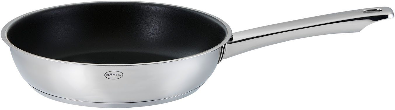 RÖSLE Bratpfanne MOMENTS, Edelstahl 18/10, Ø 20 cm, mit Antihaftversiegelung, spülmaschinengeeignet, Induktion