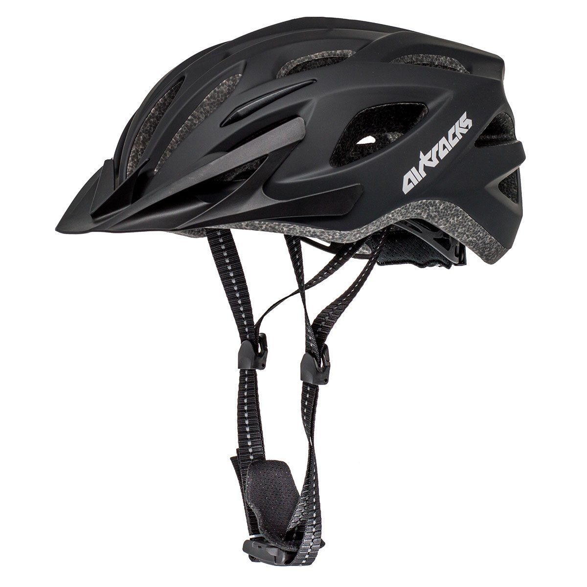 Airtracks Fahrradhelm Fahrradhelm Savage S/M (53-58cm), L/XL (58-63cm) (KJ-201 für Herren und Damen - EPS Körper), + IN MOULD / Neon Weiß Schwarz Matt – Bild 2 von 5