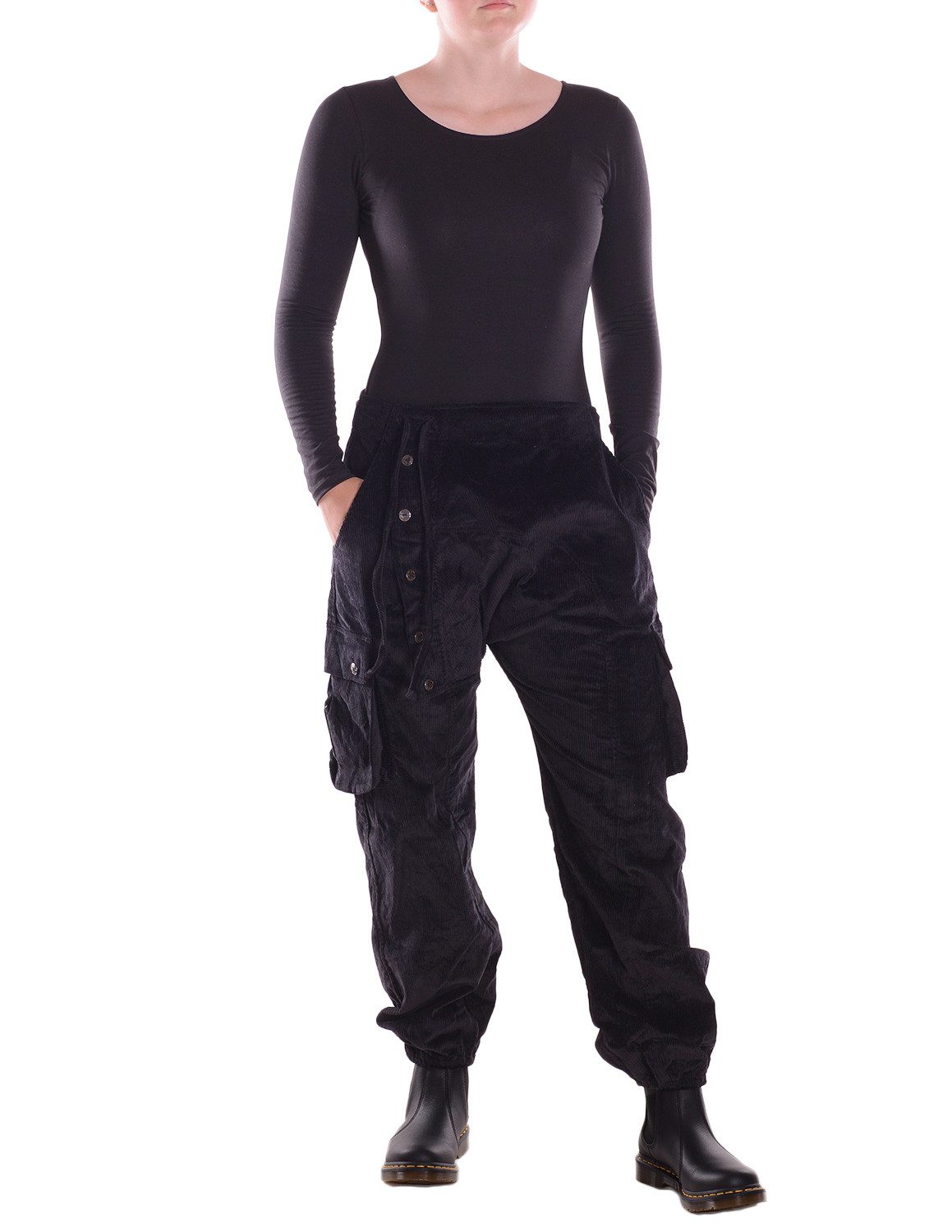 Vishes Cordhose Vishes Cordhose Haremshose warm mit Band und Knöpfe Ethno, günstig online kaufen