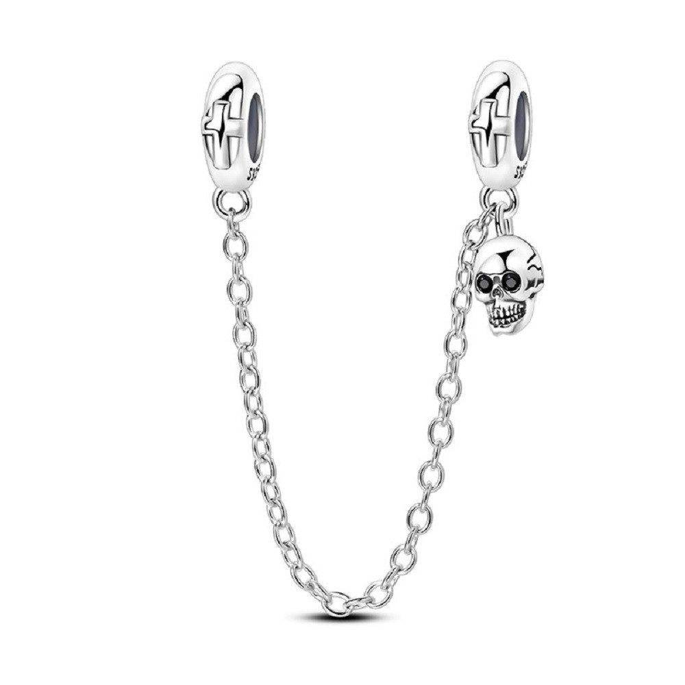 PANDACHARMS Bead Stopper Sicherheitskette mit Totenkopf, 925er Sterling Sil günstig online kaufen