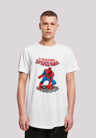 F4NT4STIC T-Shirt »Marvel Universe The Amazing Spider-Man - Premium Superhelden Iron Man Captain America Hulk Thor Loki Punisher Spider-Man Venom Fan Merch« Herren,Premium Merch,Lang,Longshirt,Logo Print