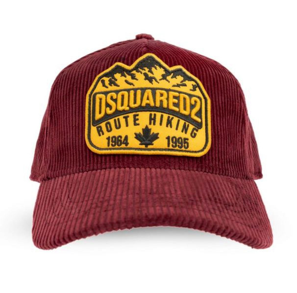 Dsquared2 Baseball Cap Cord Route Hiking Patch Kappe Mütze Basebalkappe Cap strukturierter Baumwoll-Cordqualität