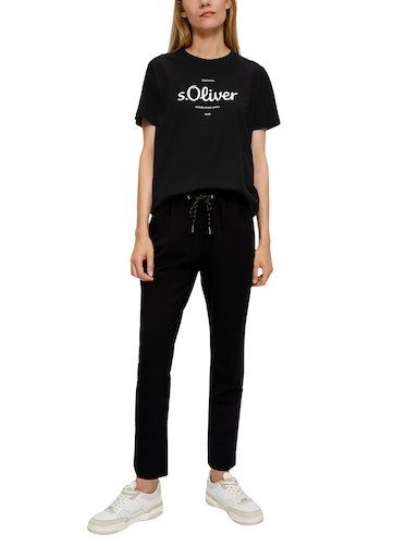 vorne grey/black Logodruck T-Shirt s.Oliver mit