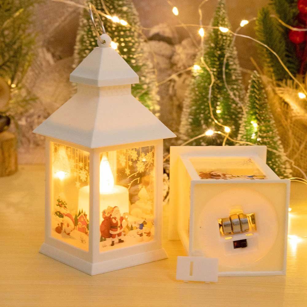 Rosnek LED Dekolicht Flammenlose Hängelaternen, Batterie, Niedriges Tisch Deko, Weihnachtsbaum für Haus Warmweiß Weiß