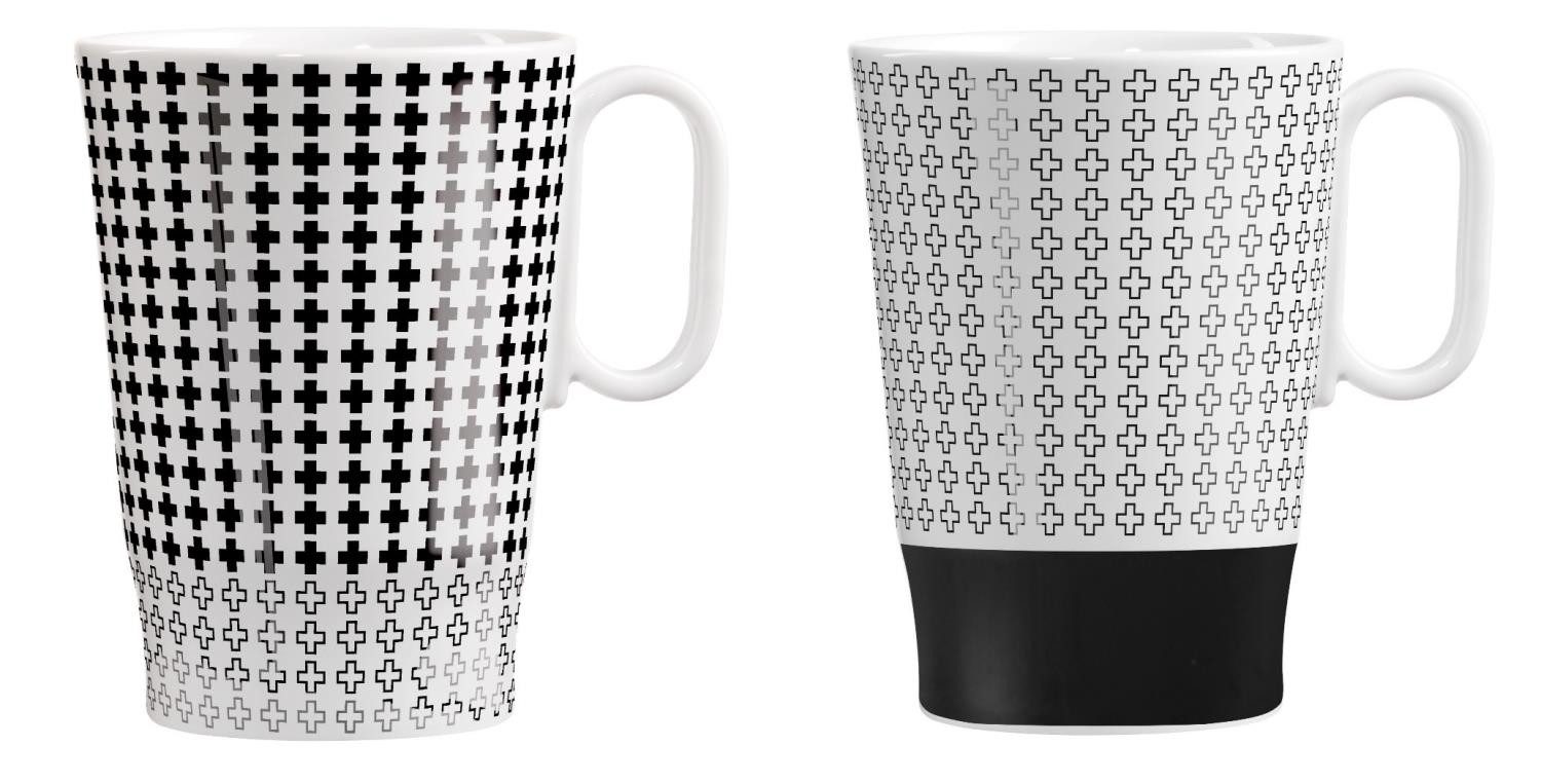 Ritzenhoff Tasse Genussklasse, Porzellan, Spülmaschinengeeignet, Weiß, Motiv: Plus Zeichen