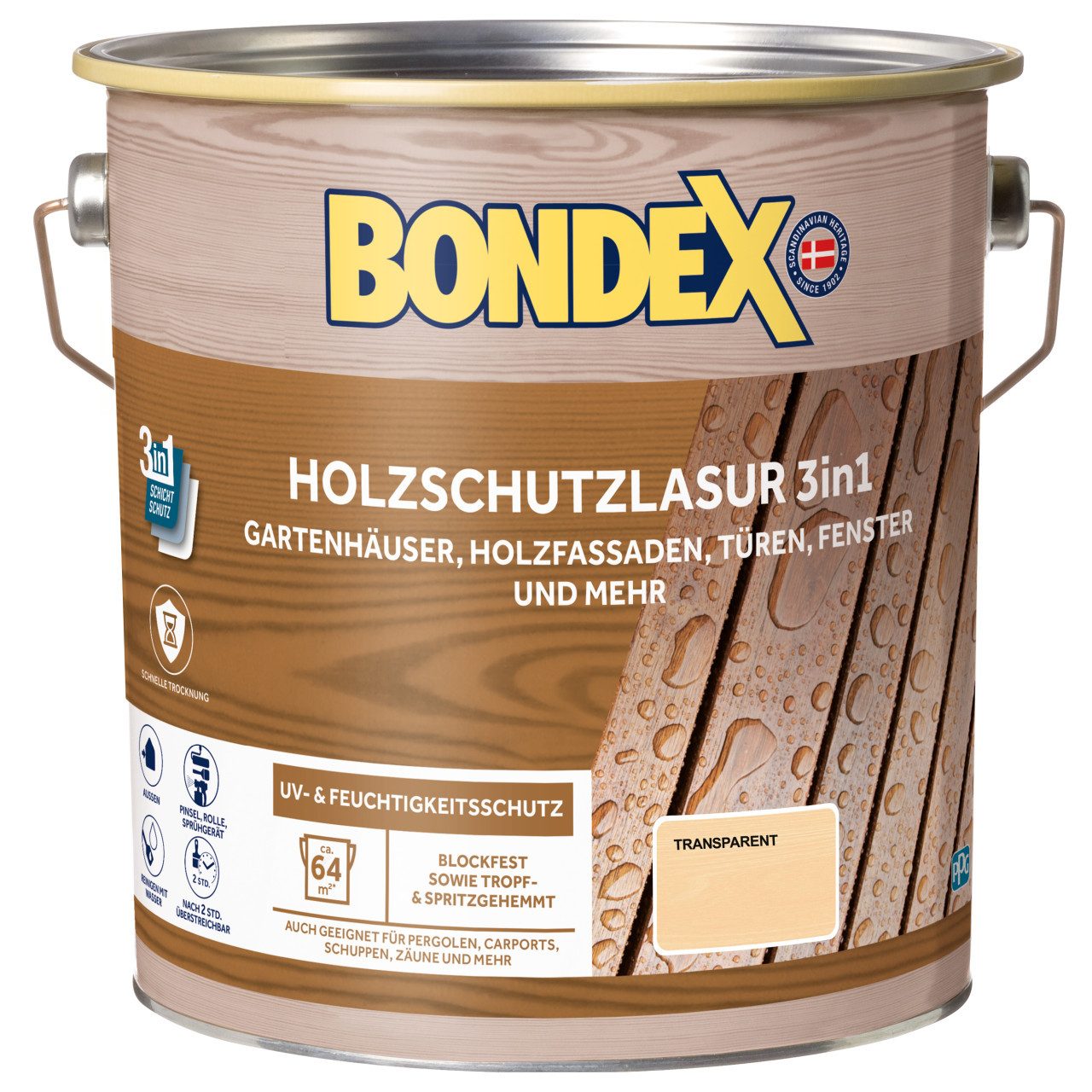 Bondex Holzschutzlasur Bondex Holzschutzlasur 3in1 4 L farblos