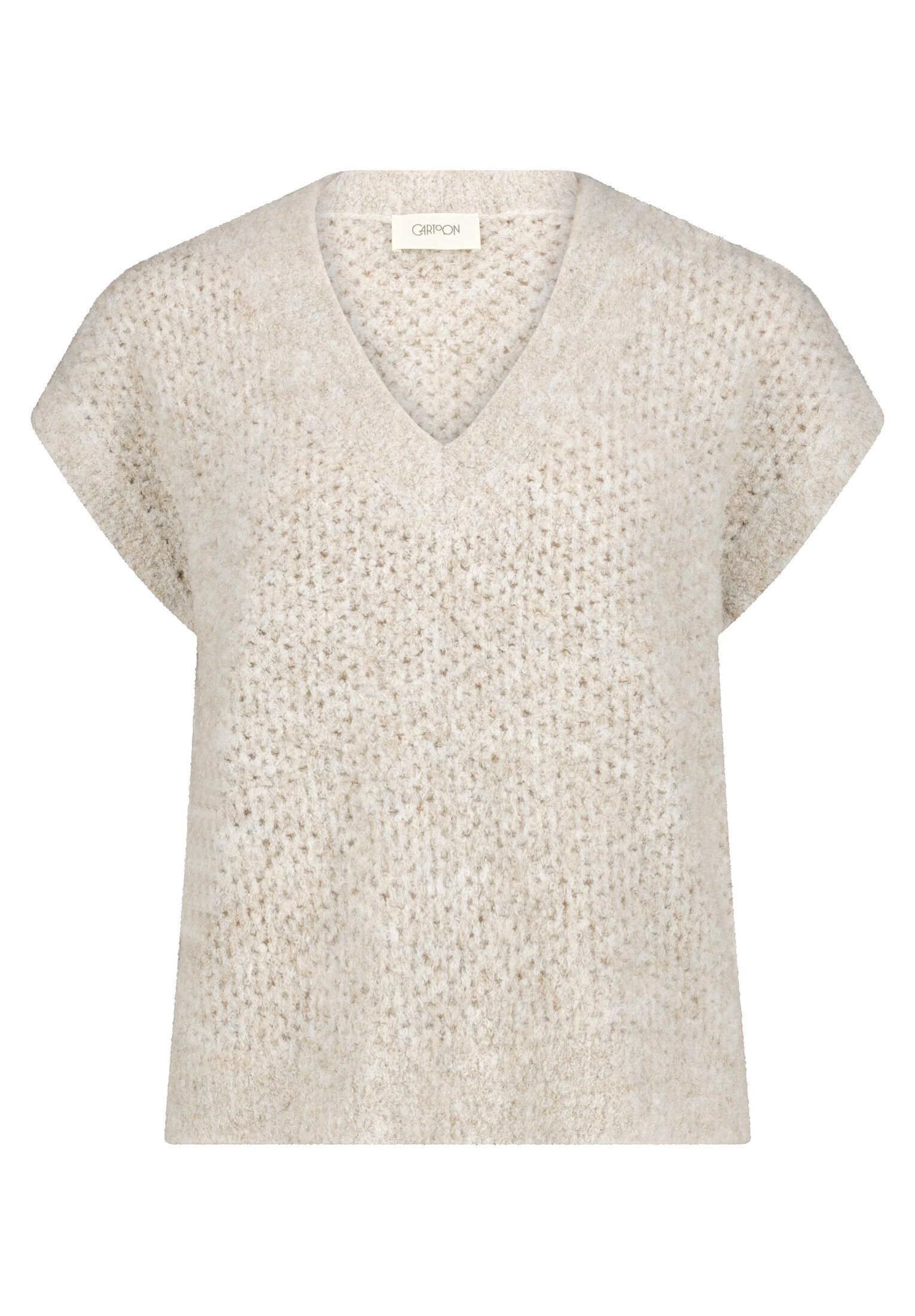 Cartoon Stricktop Damen mit V-Ausschnitt