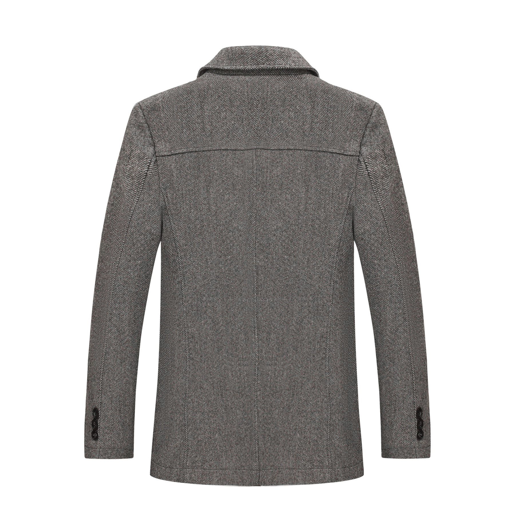 Allthemen Kurzmantel mit Reverskragen Wintermantel Twill Regular Fit Wollmantel