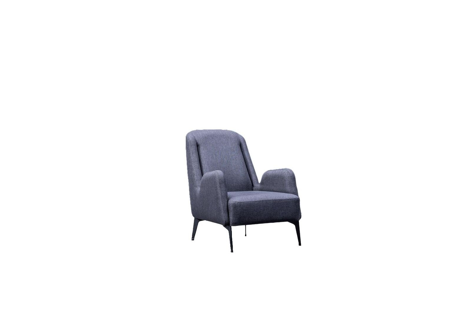 Sessel Europa Sessel 1x Made in 1 Sitzer Sessel), JVmoebel Polstersessel (1-St., Polstersessel Textil Grauer Designer