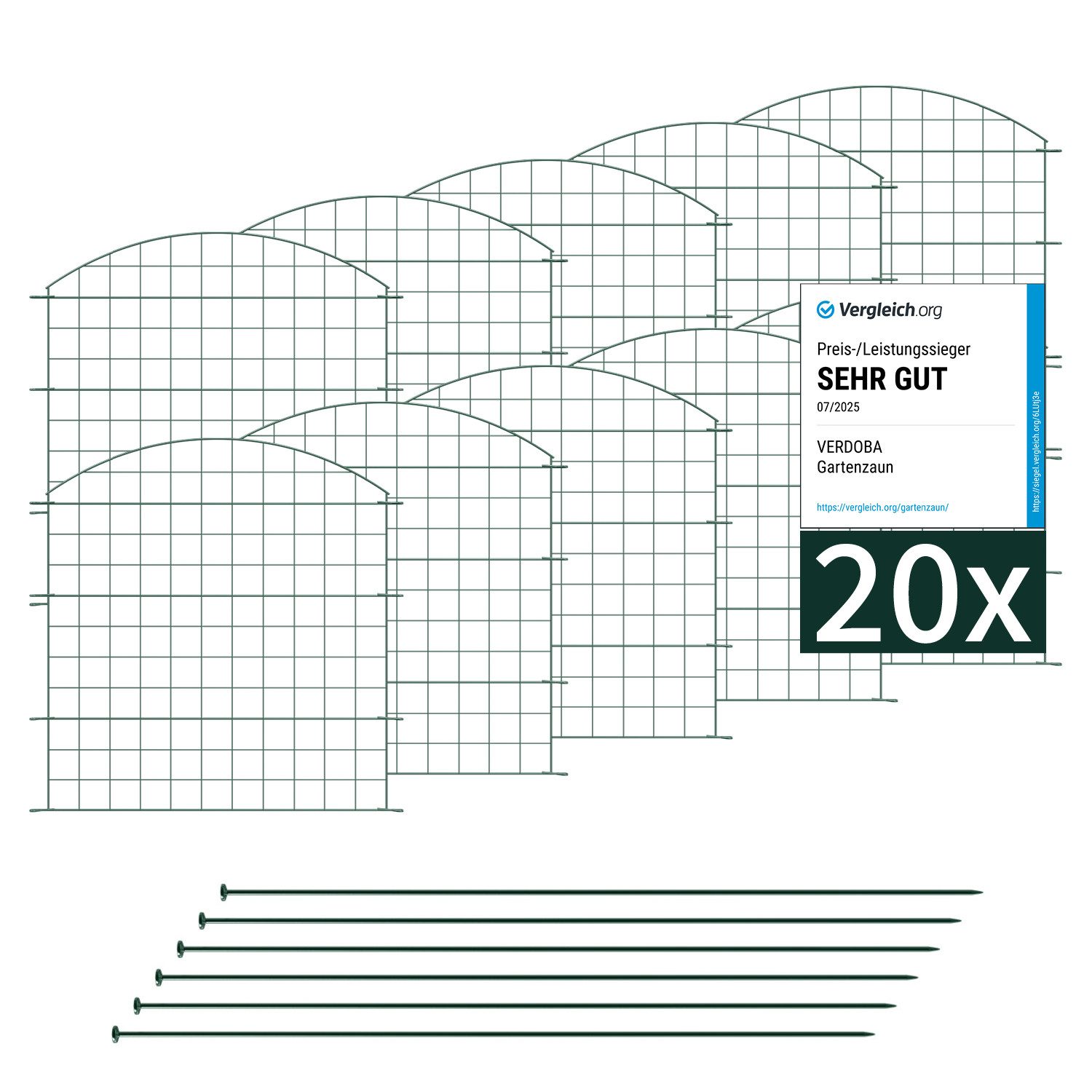 VERDOBA Zaun Teichzaun Gartenzaun Hundezaun - Metall Gitterzaun aus Zaunele günstig online kaufen