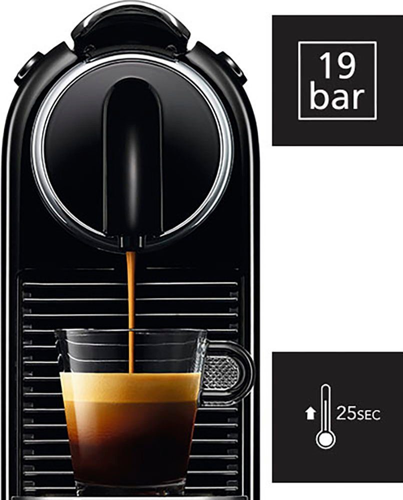 mit inkl. Willkommenspaket Kapselmaschine DeLonghi, CITIZ EN 167.B 7 von Black, Kapseln Nespresso