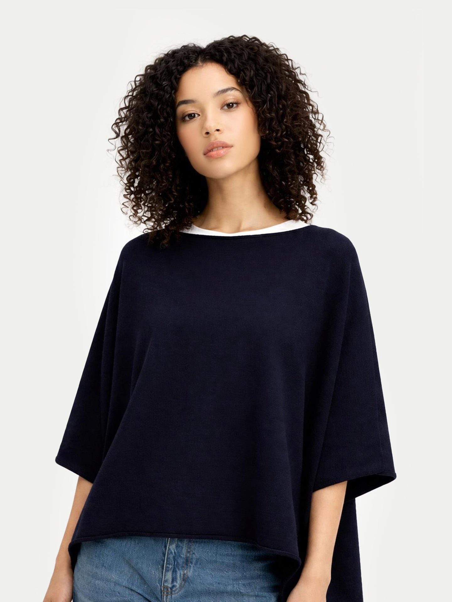 GOBI Cashmere Poncho Timeless Kaschmir-Poncho mit Bootsausschnitt