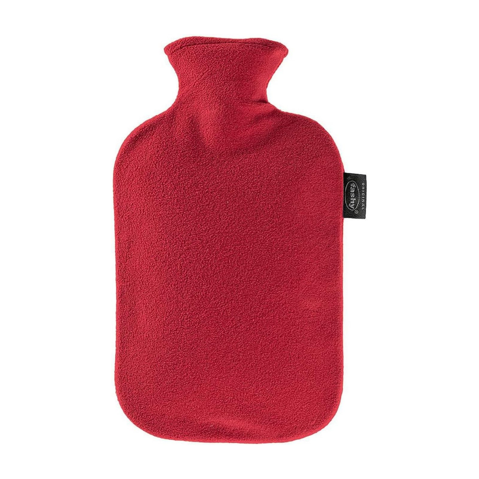 Wärmflasche Fashy Wärmflasche Wärmflasche mit Vliesbezug 2,0 Liter Cranberry