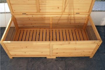metra-direkt Gartenbox Holz Auflagenbox - Kissenbox - Gartentruhe - 140x65x46 cm, Imprägniertes Kiefernholz, Stabil, Geräumig