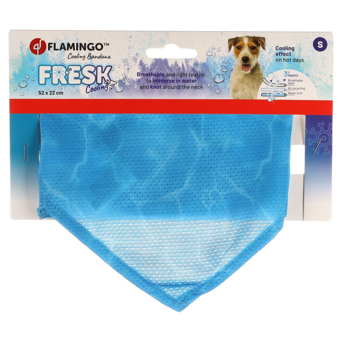 Flamingo Tier-Halstuch Kühlbandana für Hunde Fresk Inou blau