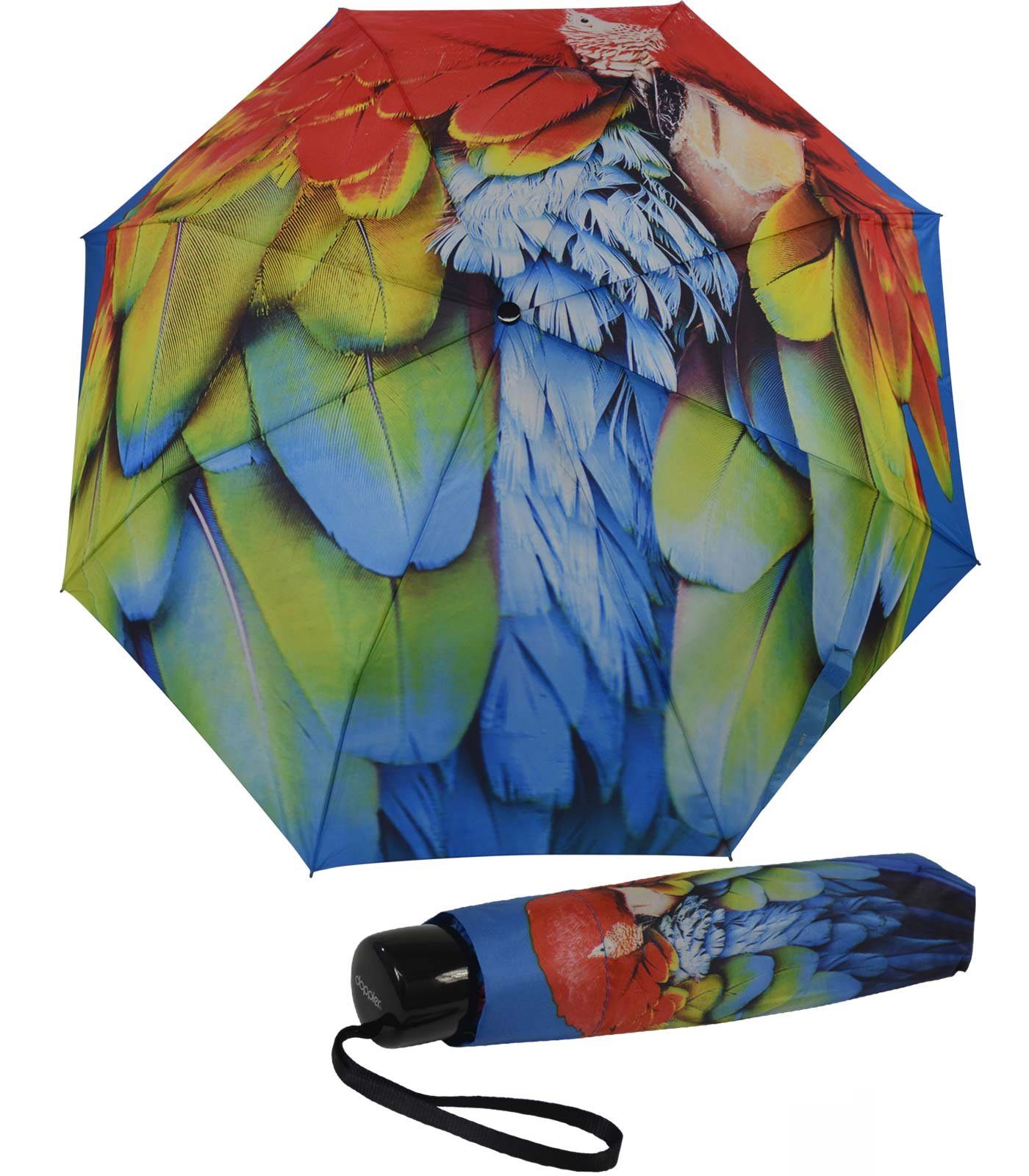 Damenschirm auf Handöffner, Taschenregenschirm stabilen einem mit auffällig modernes Design doppler® Taschenschirm bedruckter