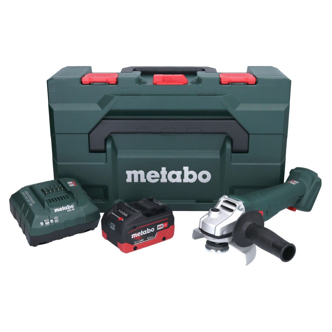 metabo Winkelschleifer W 18 7-125 Akku Winkelschleifer 18 V 125 mm + 1x Akku 5,5 Ah + Ladege