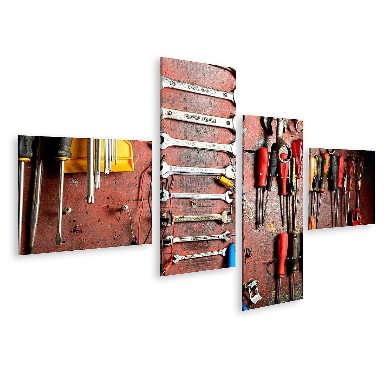 islandburner Leinwandbild Bild auf Leinwand Mechanische Werkstatt Werkzeuge Wandbild Leinwandbi