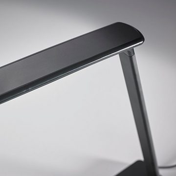 MeLiTec Tischleuchte LED QI Schreibtischlampe T96-1, LED fest integriert, warmweiß, neutralweiß, kaltweiß, mit QI Ladefläche für das induktionsbasierende Laden von Smartphones